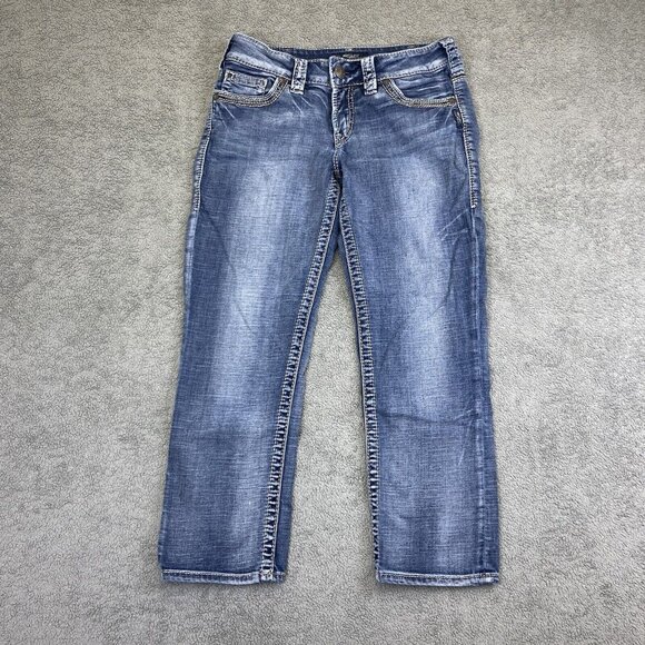 Silver‎ Jeans Womens W30 (Fits 30x25) Suki Blue Straight Leg Denim Y2K Style - Picture 1 of 14